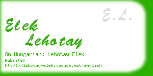 elek lehotay business card